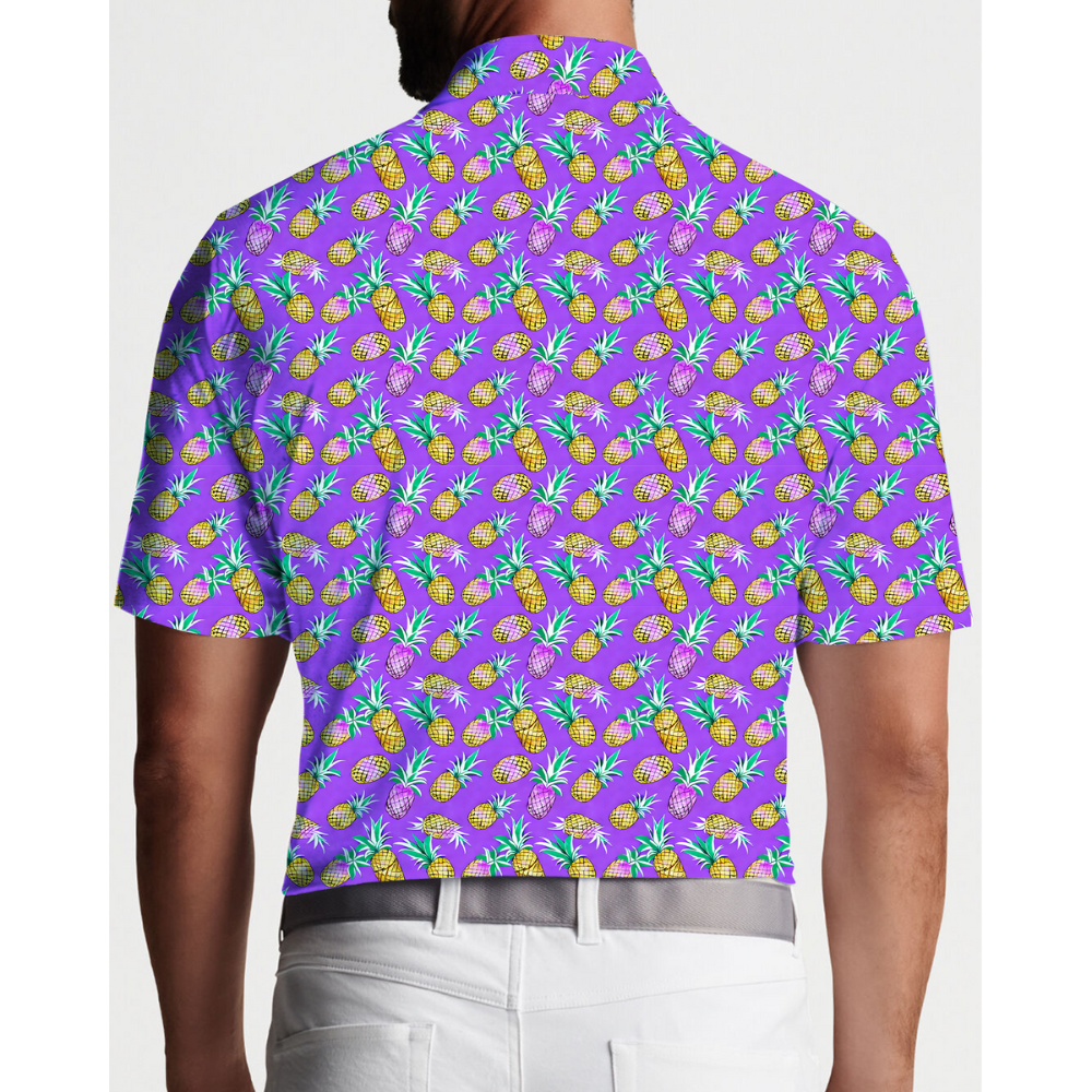 Golf Men Polo Shirt, Pineapple Pars Polo Shirt For Men, Golf Lovers