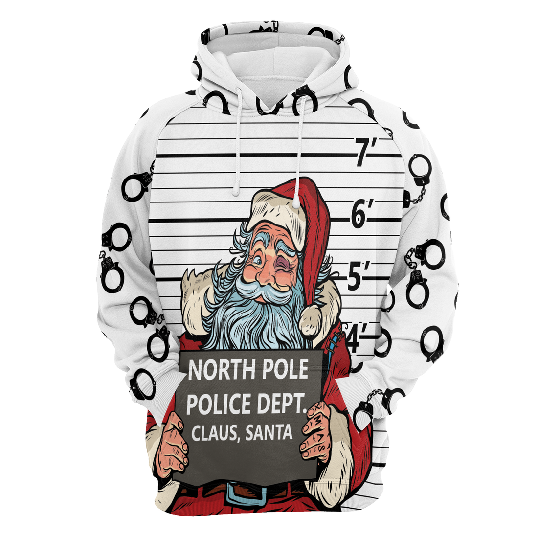 Santa Premium Christmas Hoodie, Funny Santa Arrested By North Pole Police Unisex Hoodie For Men & Women - Perfect Gift For Christmas, Santa Lover