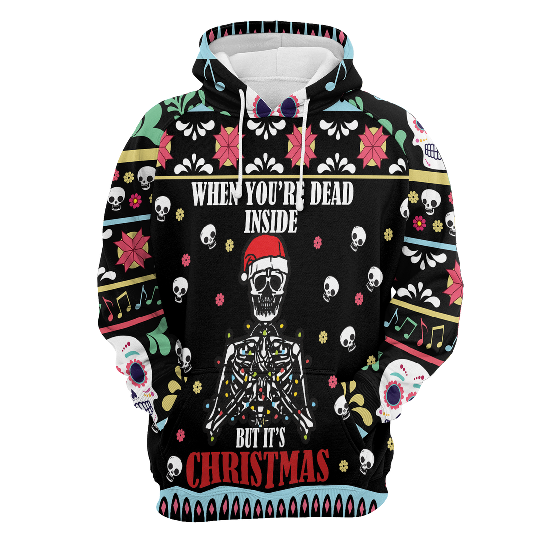 Skull Premium Christmas Hoodie, When You're Dead Inside But It's Christmas Unisex Hoodie For Men & Women - Perfect Gift For Christmas, Family