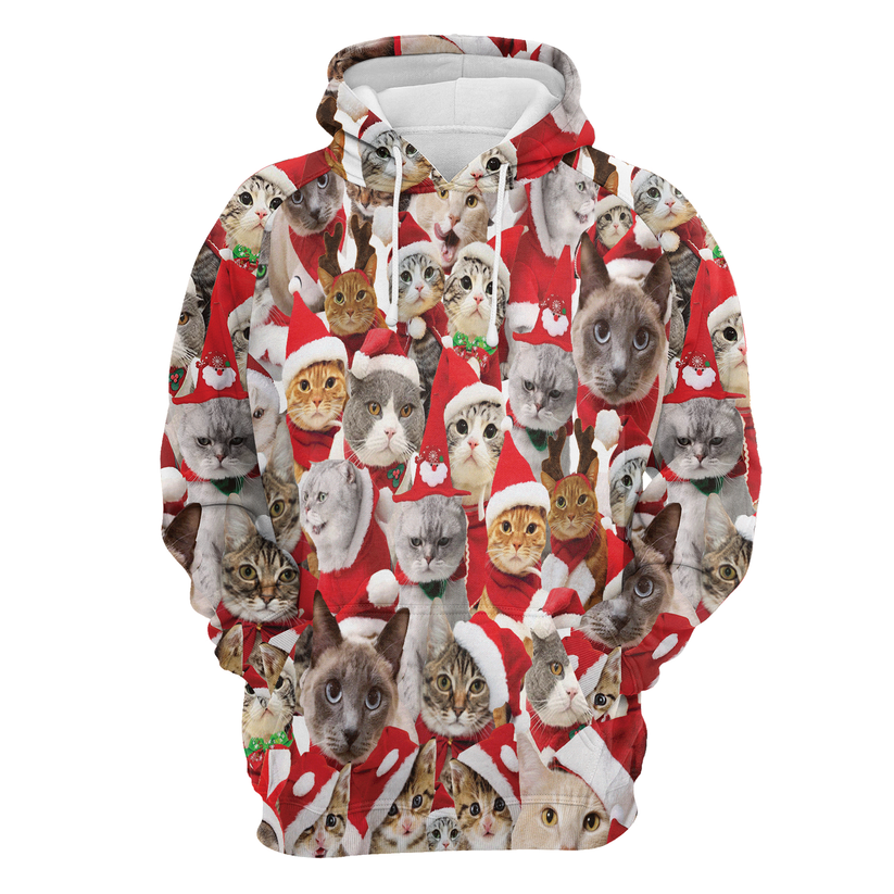 Cats Premium Christmas Hoodie, Lovely Cats Christmas Unisex Hoodie For Men & Women - Perfect Gift For Christmas, Cats Lovers