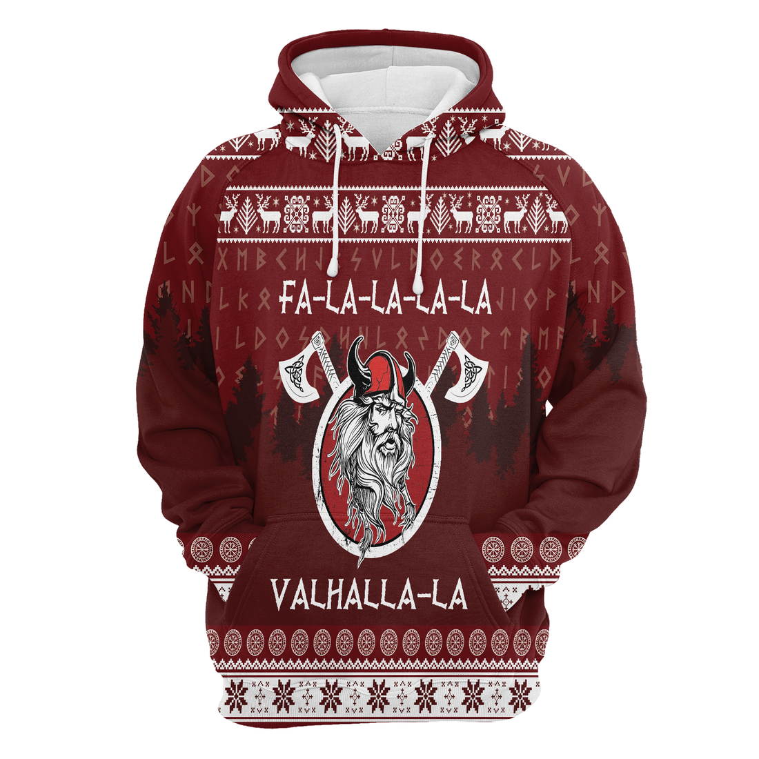 Viking Premium Christmas Hoodie, Fa-la-la-la-la Valhalla-la Viking Unisex Hoodie For Men & Women - Perfect Gift For Christmas, Viking Lover