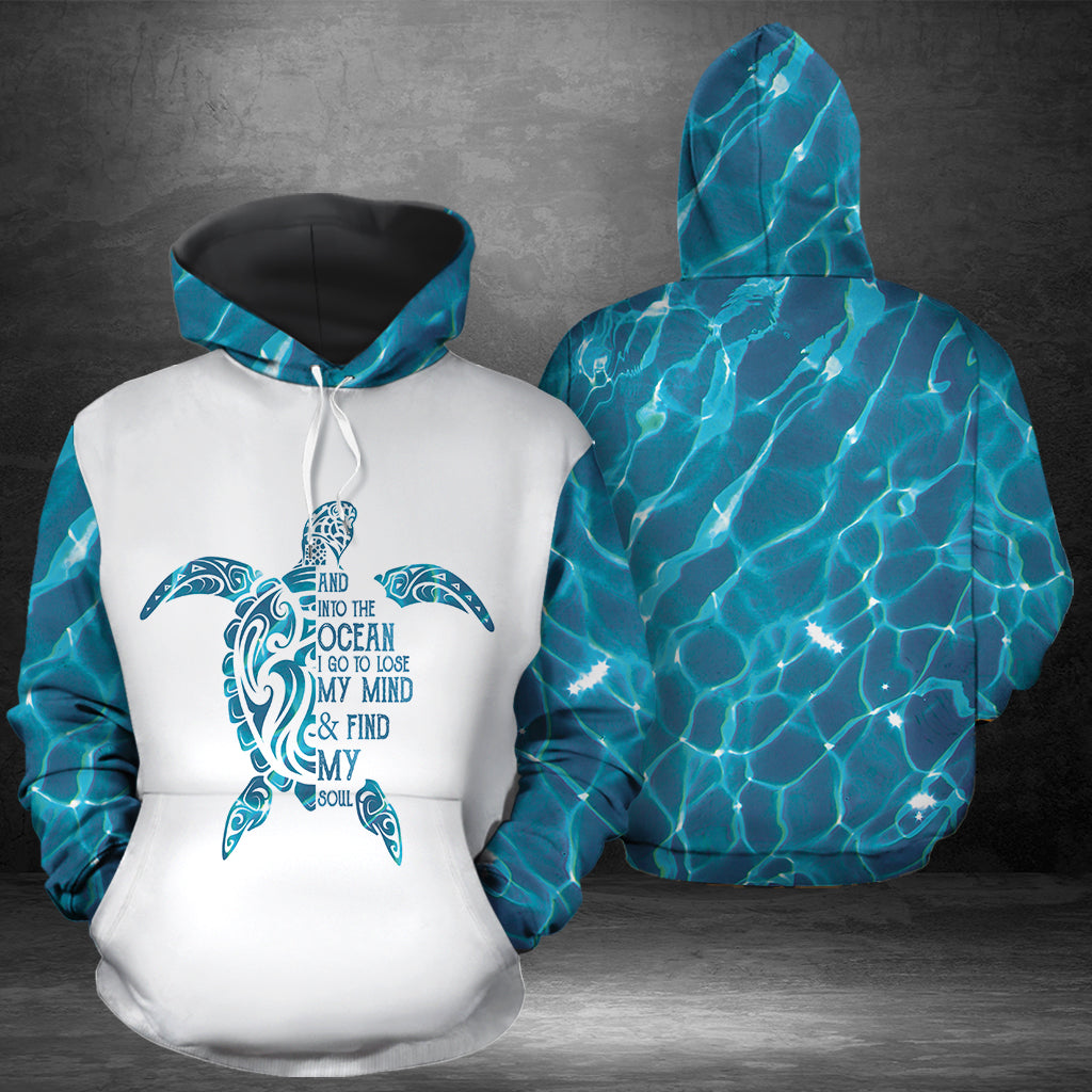 Sea Turtle Pullover Premium Hoodie Into The Ocean, Perfect Outfit For Men And Women On Christmas New Year Autumn Winter