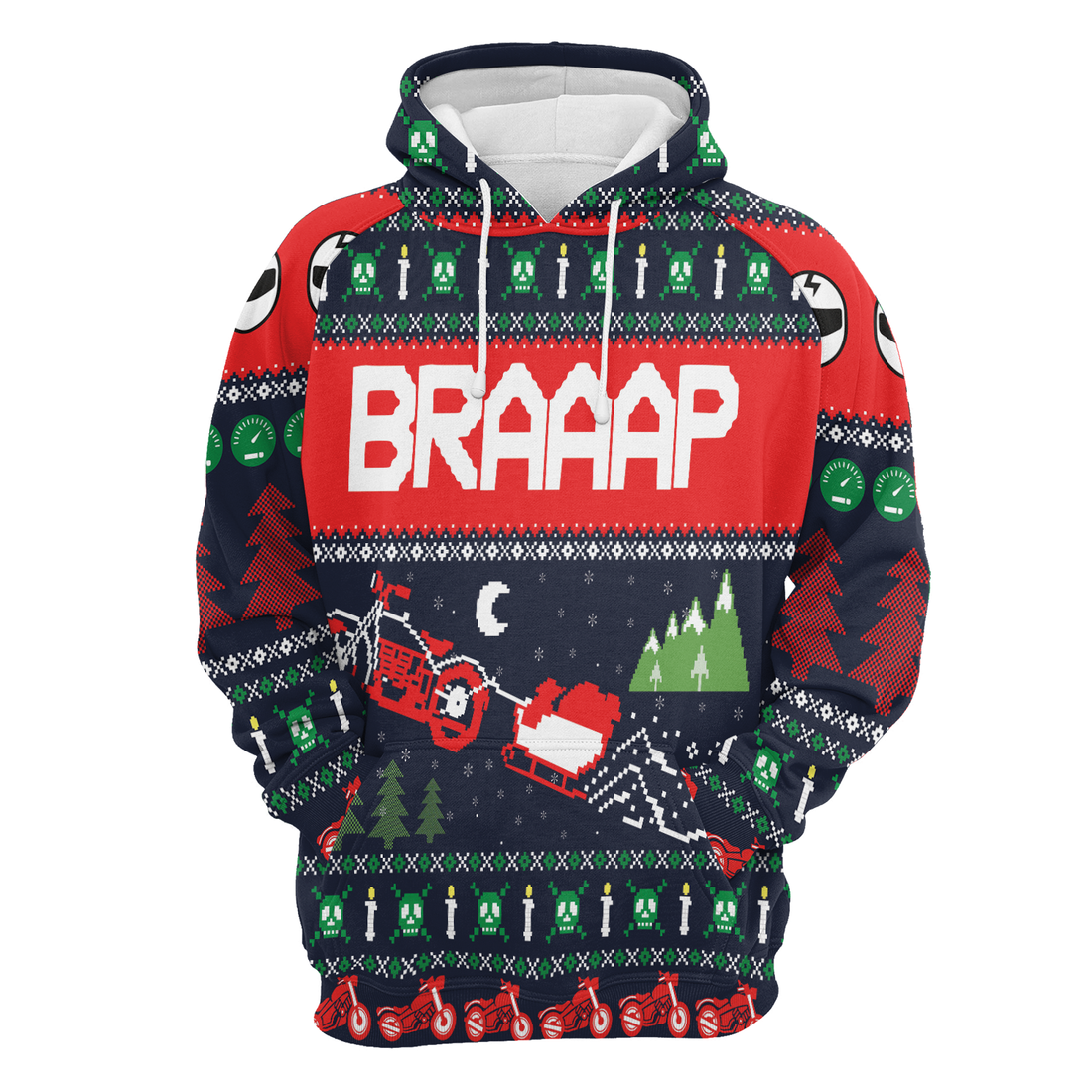 Motorbike Premium Christmas Hoodie, Motorbike Braaap Unisex Hoodie For Men & Women - Perfect Gift For Christmas, Biker
