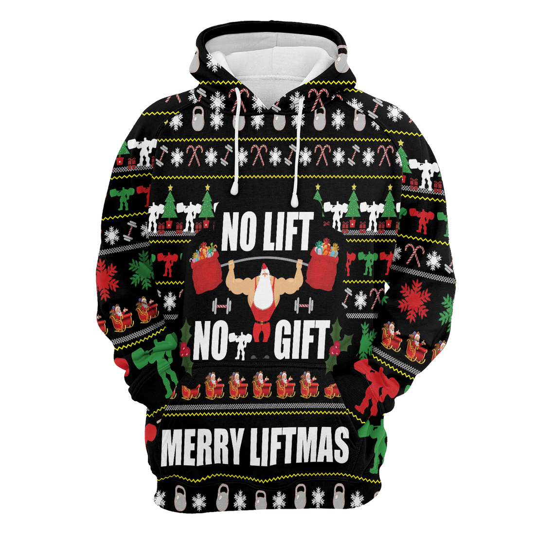 Gym Santa Premium Christmas Hoodie, No Lift No Gift Merrt Liftmas Unisex Hoodie For Men & Women - Perfect Gift For Christmas, Family