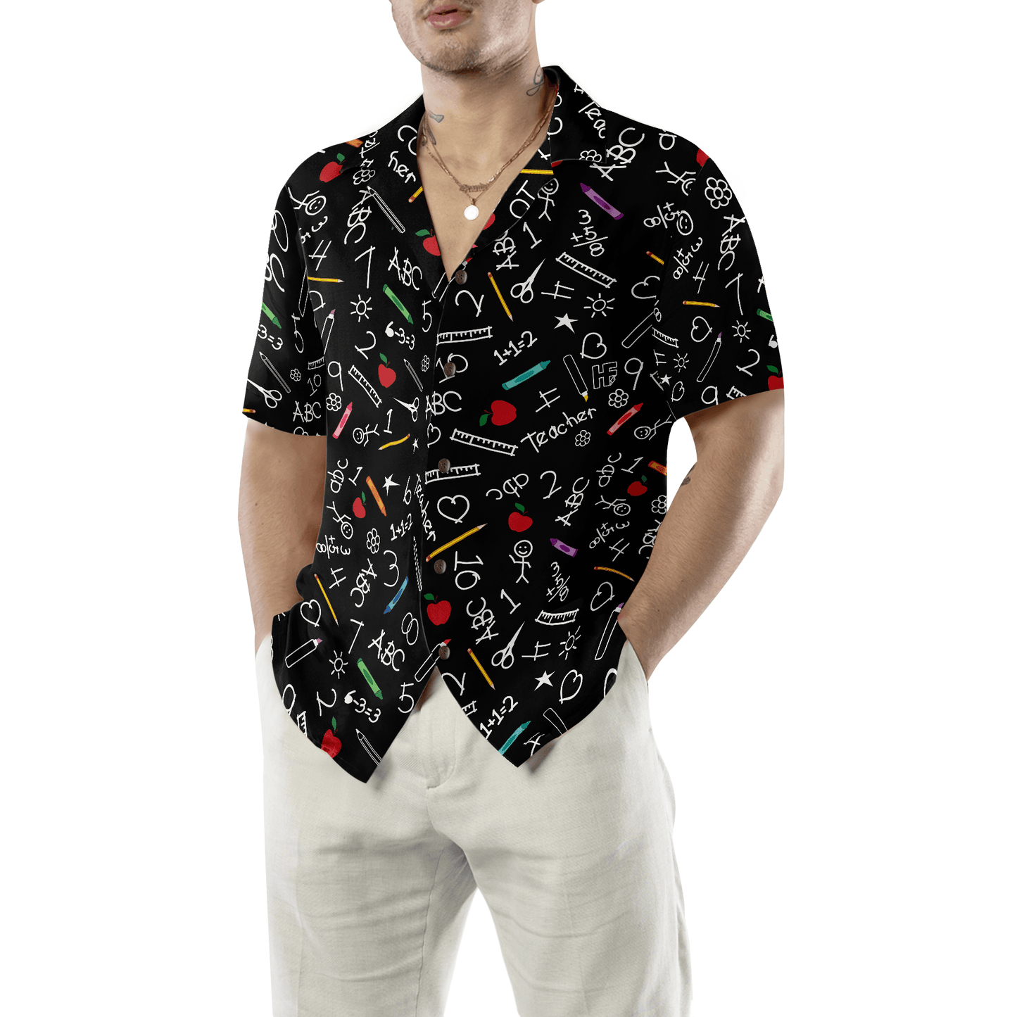 Teacher Custom Name Hawaiian Shirt, Personalized Kindergarten Teacher Aloha Shirt For Men And Women - Perfect Gift For Teacher, Husband, Boyfriend, Friend, Family - Amzanimalsgift
