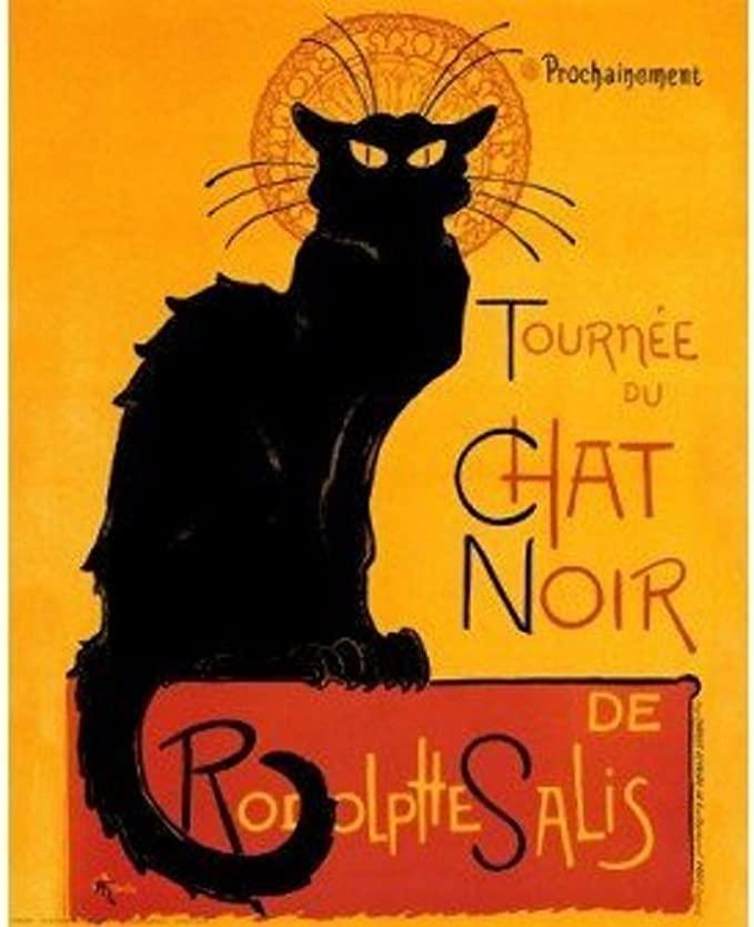 The Black Cat Tournee Du Chat Noir, Funny Black Cat - Matte Canvas, Wall Decor Visual Art - Gift For Family, Friends, Cat Lovers - Amzanimalsgift