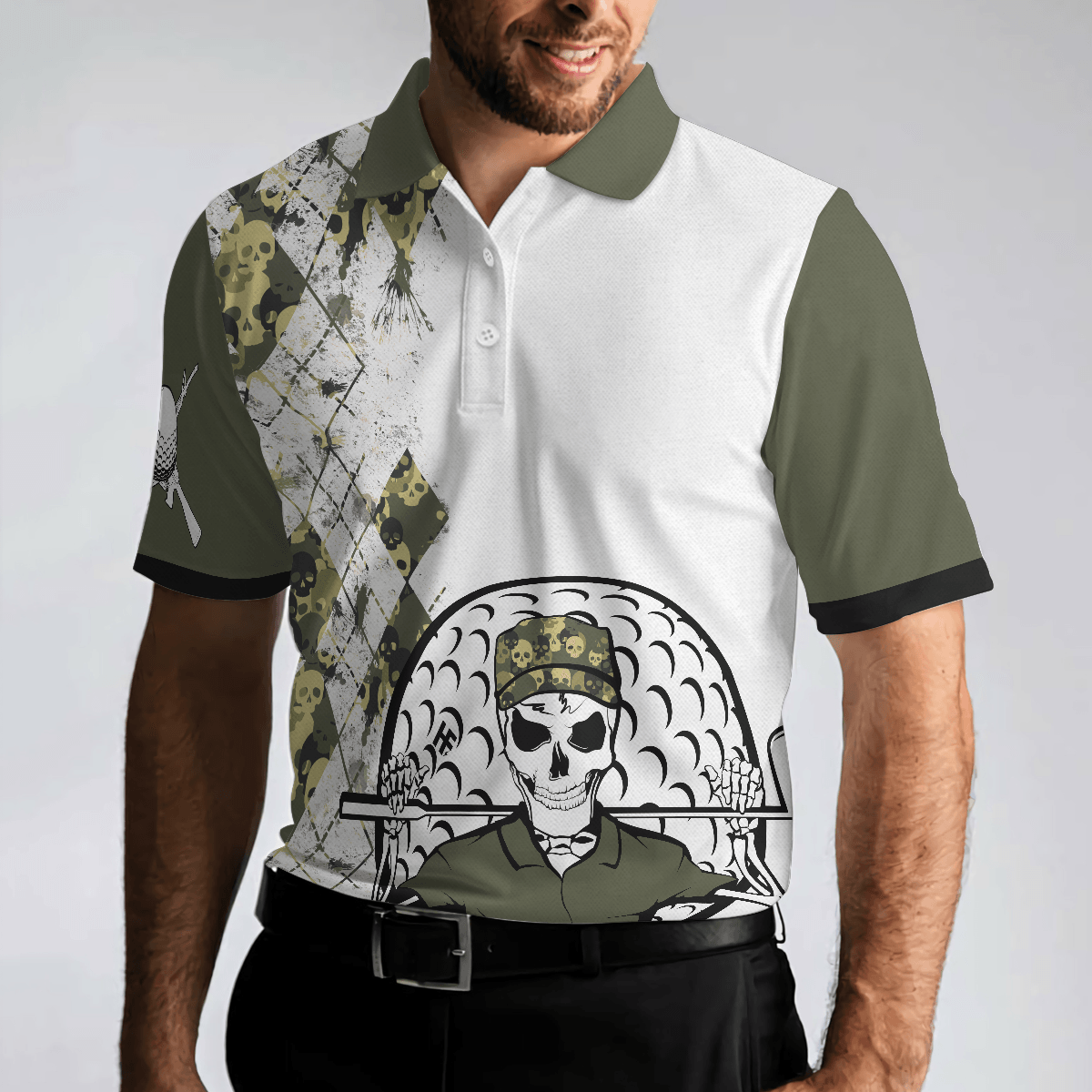 Veteran Fire In The Hole Polo Shirt, Veteran Themed Golfing Polo Shirt For Male Golfers, Argyle Shirt - Perfect Gift For Men, Golfers - Amzanimalsgift