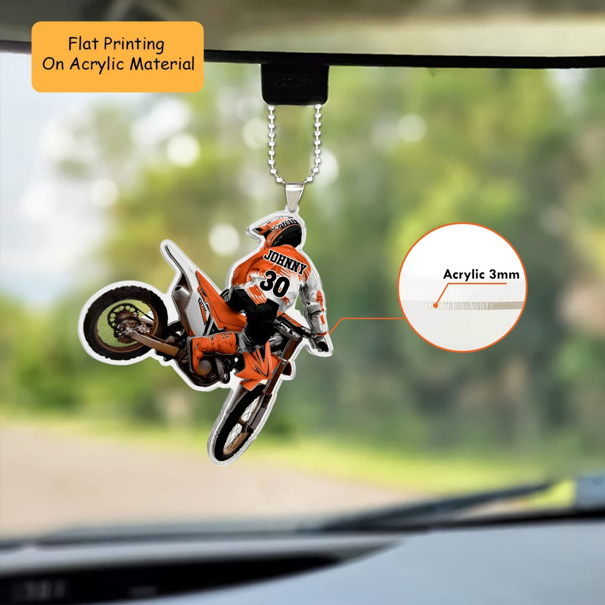 Personalized Motocross Christmas Ornament, Motocross Rider Drift, Custom Ornament Christmas Gift, Keychain Motocross, Car Ornament Motocross
