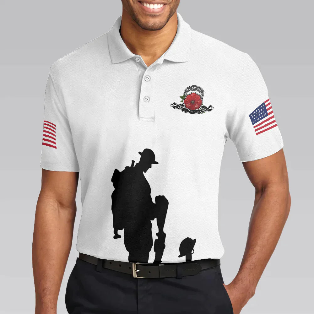White American Flag Veteran's Day Men Polo Shirt, Lest We Forget Veteran Polo Shirt, Best Gift For Veterans - Amzanimalsgift