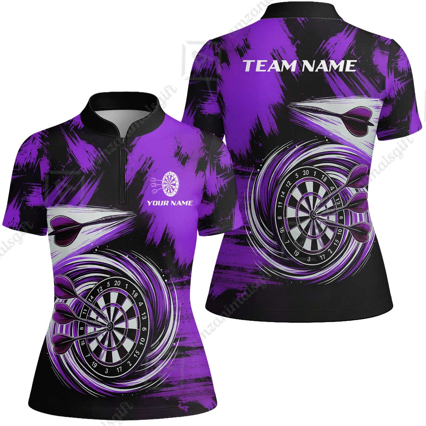 Customized Darts Women Jersey Shirt, Darts Colorful Wave Custom Name Team Name Women Jersey Shirt For Darts Player