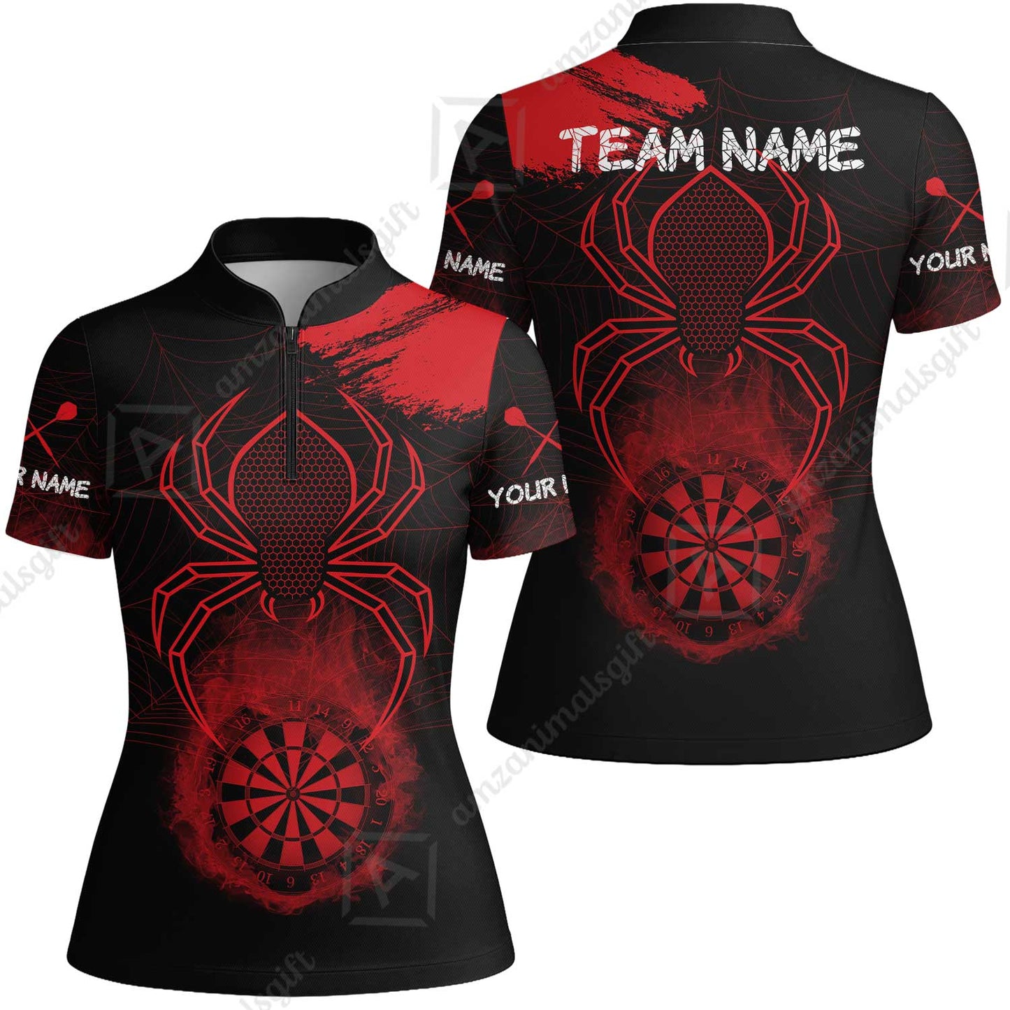 Customized Darts Women Jersey Shirt, Darts Spider Men's Grunge Darts Smoke Dartboard Women Jersey Shirt for Darts Players