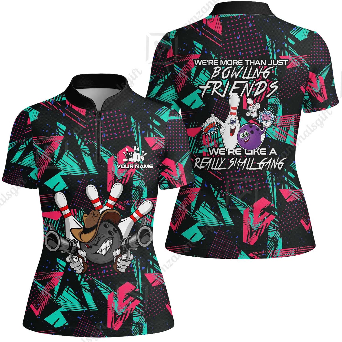 Customized Bowling Friends Polo Shirt, Really Small Gang Bowling Team Polo Shirt, Perfect Outfit For Bowlers