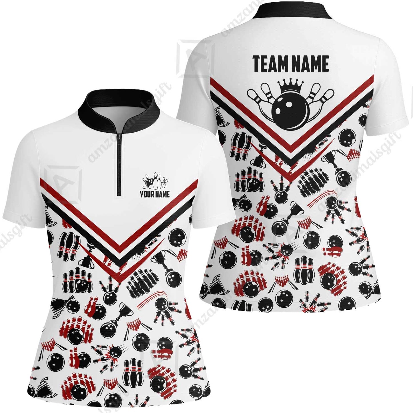 Custom Bowling Strike Bowling Pattern Team Unisex Polo Shirts, Customize your very own unique bowling uniforms jersey designs