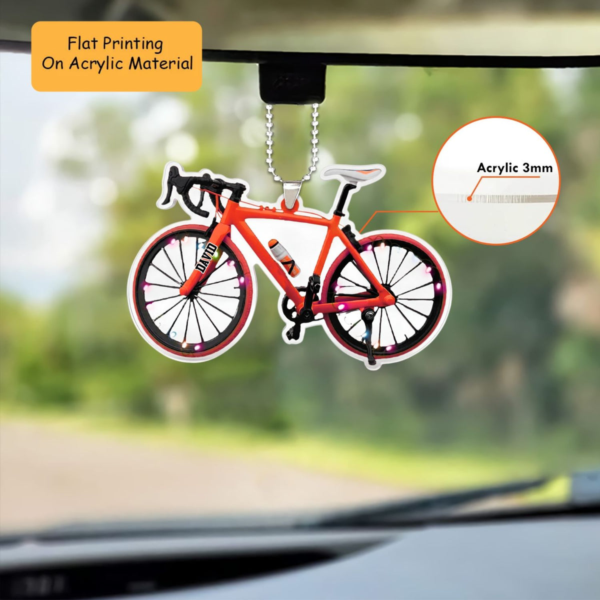 Personalized Bicycle Christmas Ornament, Bicycle Colorful, Custom Ornament Christmas Gift, Keychain Bicycle, Car Ornament Bicycle