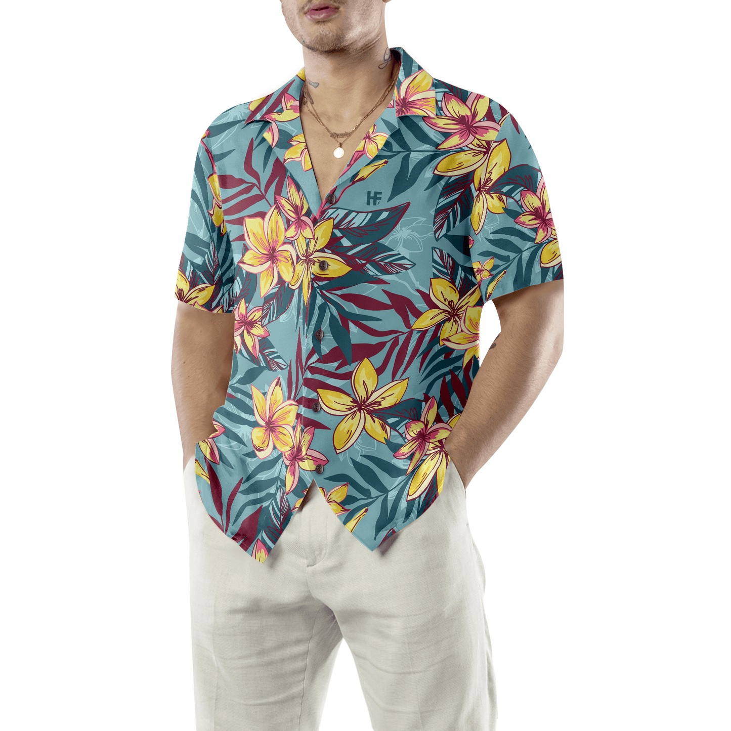 Yellow Floral Flower Hawaiian Shirt, Colorful Summer Aloha Shirt For Men Women, Perfect Gift For Friend, Team, Family - Amzanimalsgift