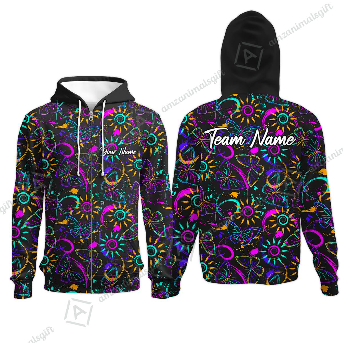 Custom Bowling Jersey Polo Shirt, Colorful Butterfly Bowling, Custom Bowling Jersey Team Shirt For Players With Name & Team Name