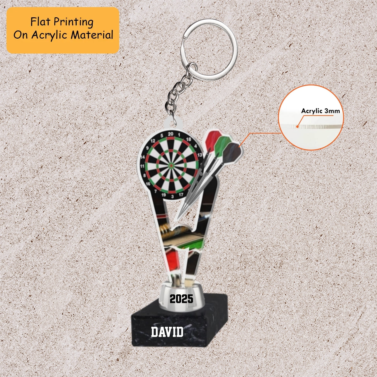 Personalized Dart Board Holding Pins Acrylic Ornament, Dart Board Keychain, Car Ornament, Christmas Ornament Gifts