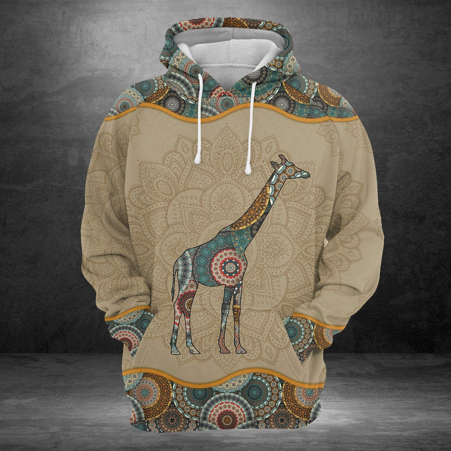 Awesome Giraffe Mandala Pullover Premium Hoodie, Perfect Outfit For Men And Women On Christmas New Year Autumn Winter