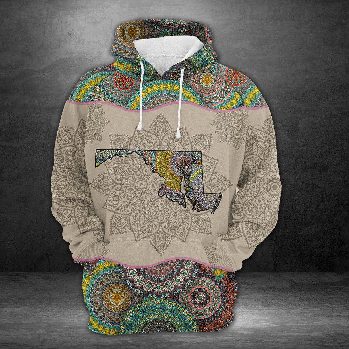 Awesome Maryland Mandala Pullover Premium Hoodie, Perfect Outfit For Men And Women On Christmas New Year Autumn Winter