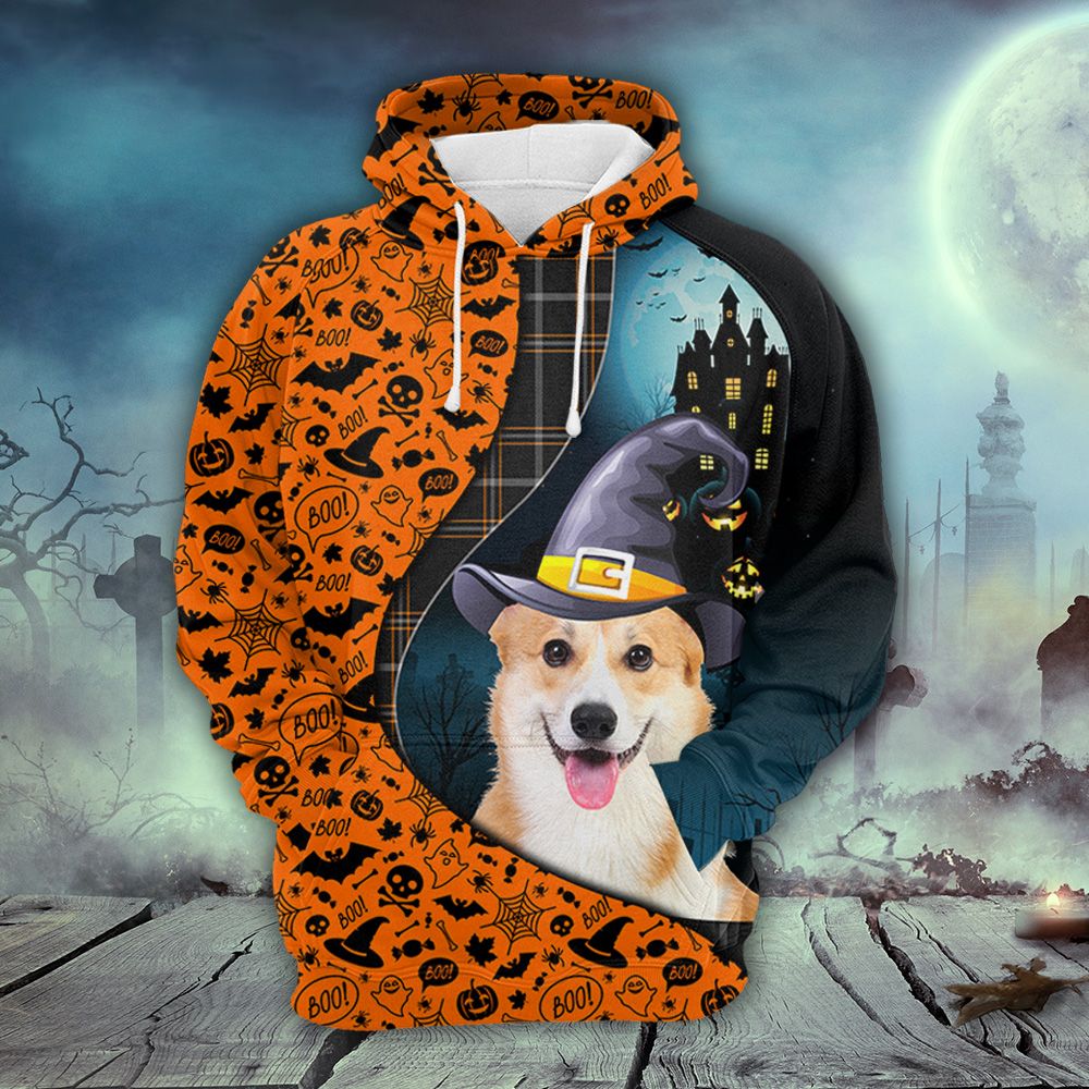 Pembroke Welsh Corgi Halloween Pattern Pullover Premium Hoodie, Perfect Outfit For Men And Women On Christmas New Year Autumn Winter