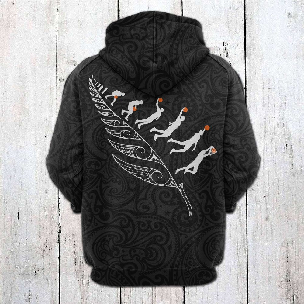 Basketball Maori Pattern Pullover Premium Hoodie Outfit For Christmas, New Year Of Basketball Lovers, Friend, Family