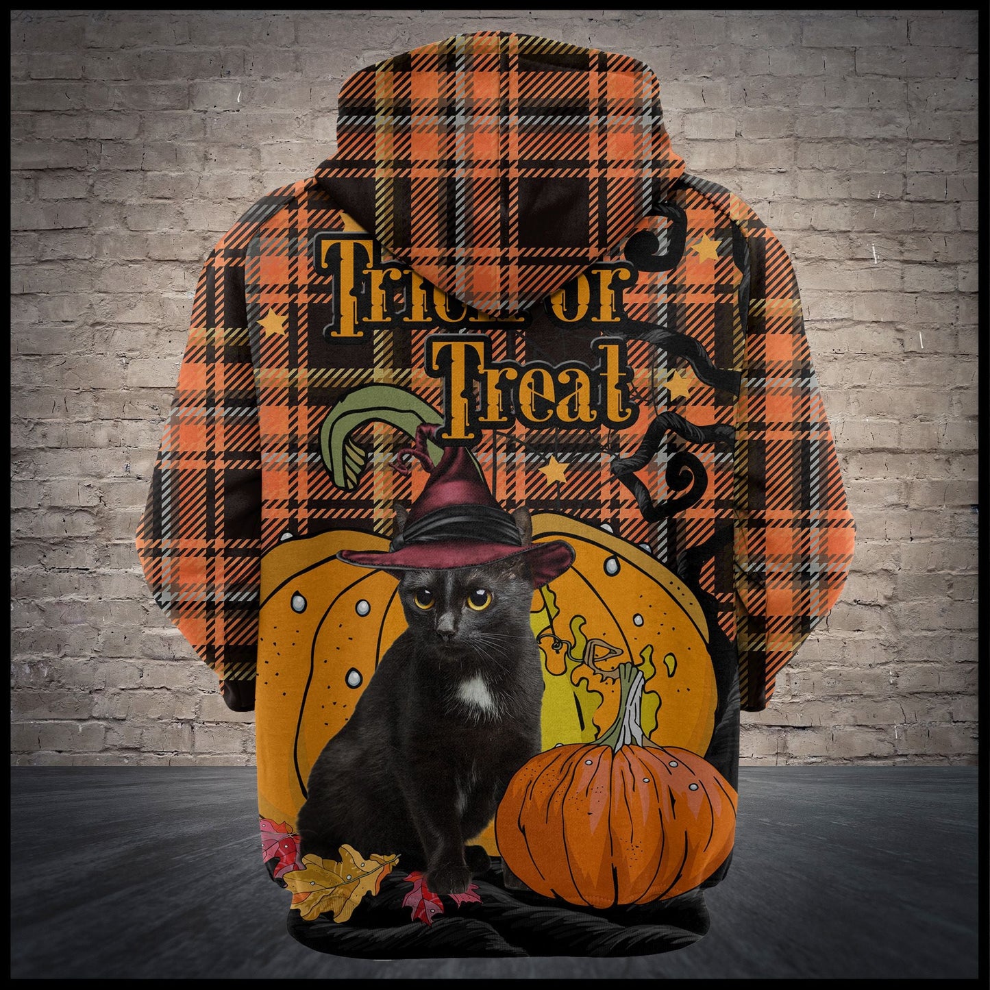 Black Cat Pullover Premium Hoodie Treat Or Trick , Perfect Outfit For Men And Women On Christmas New Year Autumn Winter