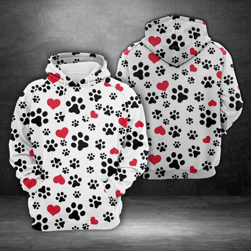 Dog Paws Christmas Pullover Premium Hoodie, Perfect Outfit For Men And Women On Christmas New Year Autumn Winter