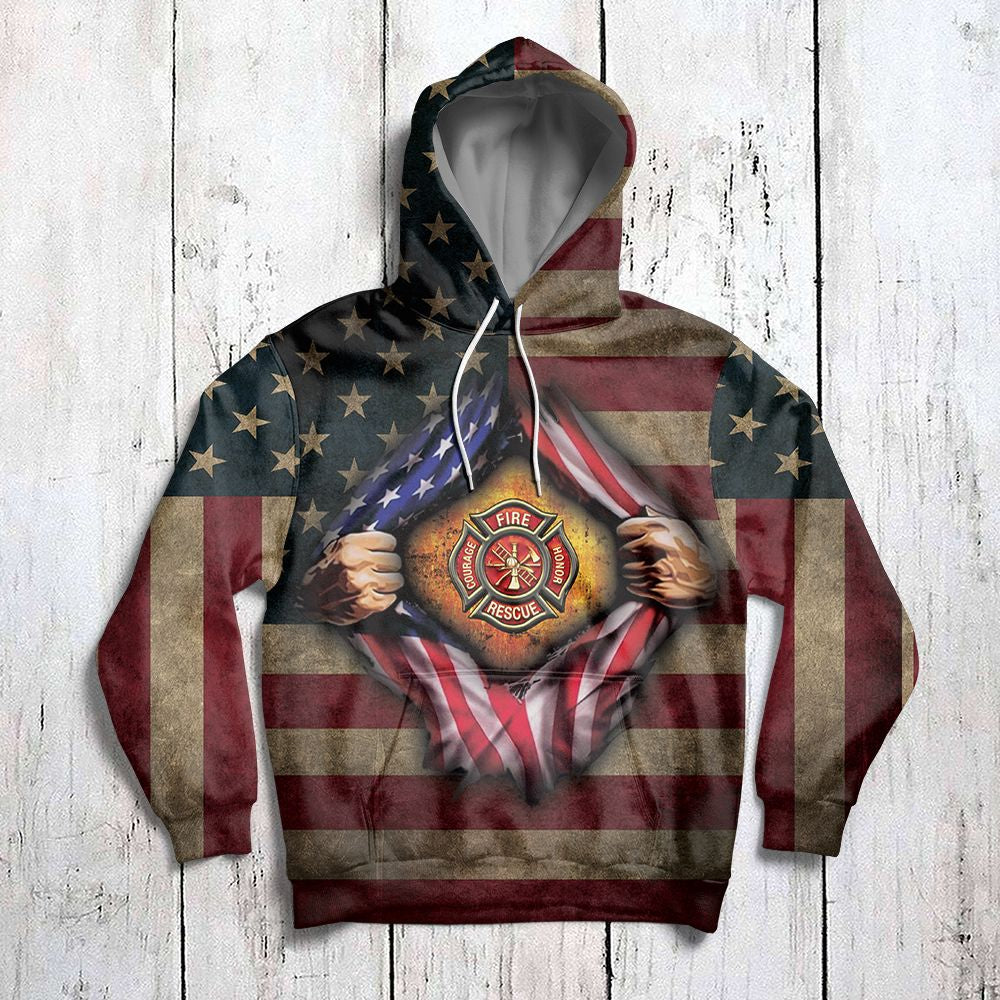 Firefighter Proud American Flag Pullover Premium Hoodie, Perfect Outfit For Men And Women On Christmas New Year Autumn Winter