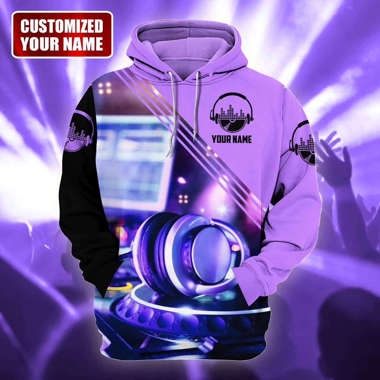 Personalized Name DJ Shirts - Custom Name Disc Jockey Shirts, World Of DJ Purple Shirts, Perfect DJ Shirts for Men & Woman