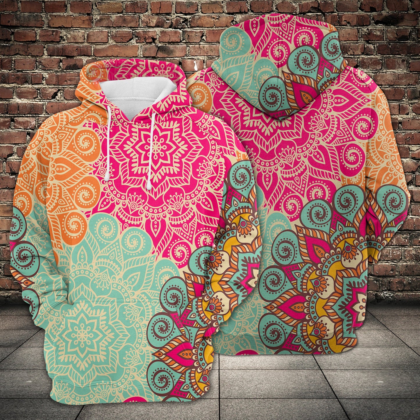 Colorful Mandala Pullover Premium Hoodie, Perfect Outfit For Men And Women On Christmas New Year Autumn Winter