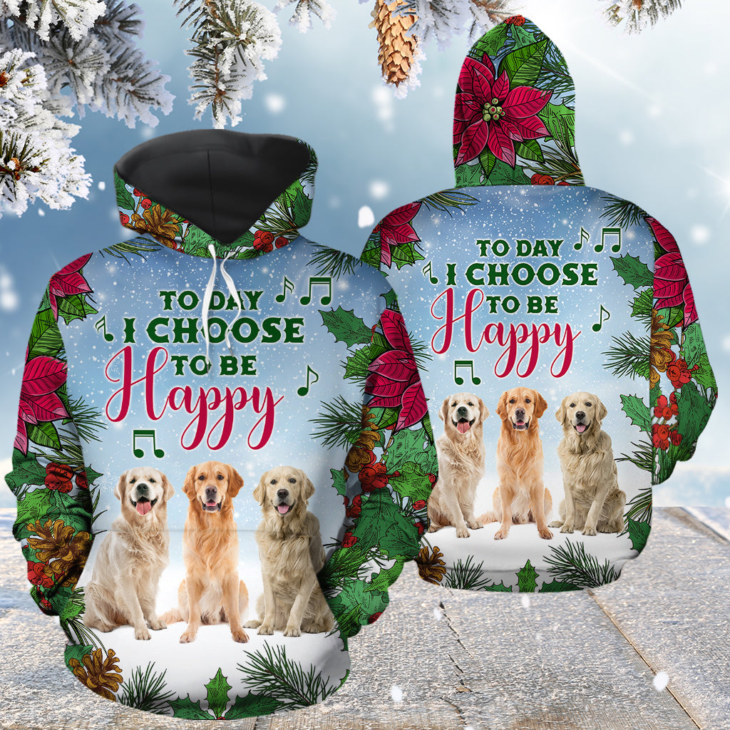 Golden Retriever Pullover Premium Hoodie Today I Choose To Be Happy, Perfect Outfit For Men And Women On Christmas New Year Autumn Winter