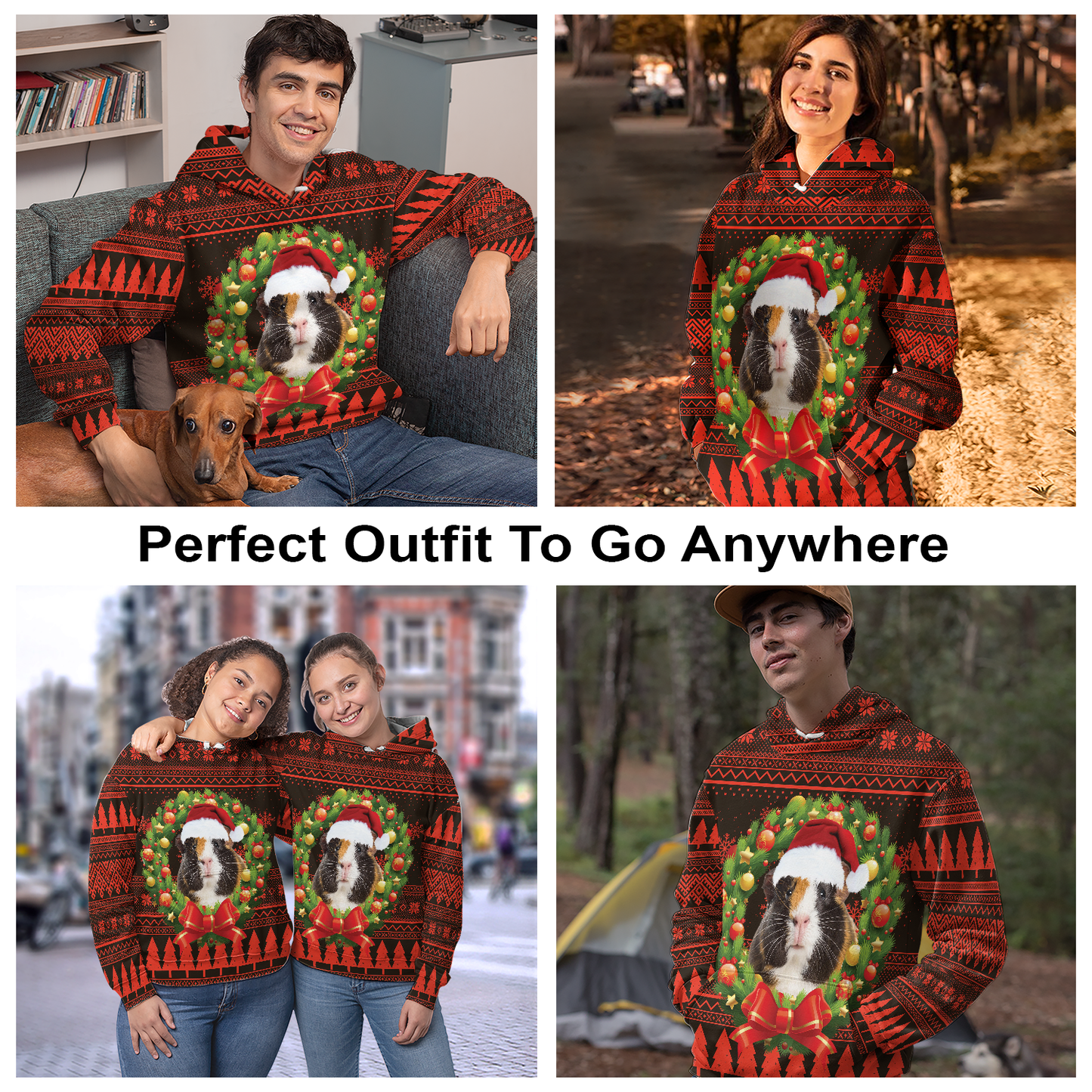 Cute Guinea Pig Pullover Premium Brown Hoodie, Perfect Outfit For Men And Women On Christmas New Year Autumn Winter