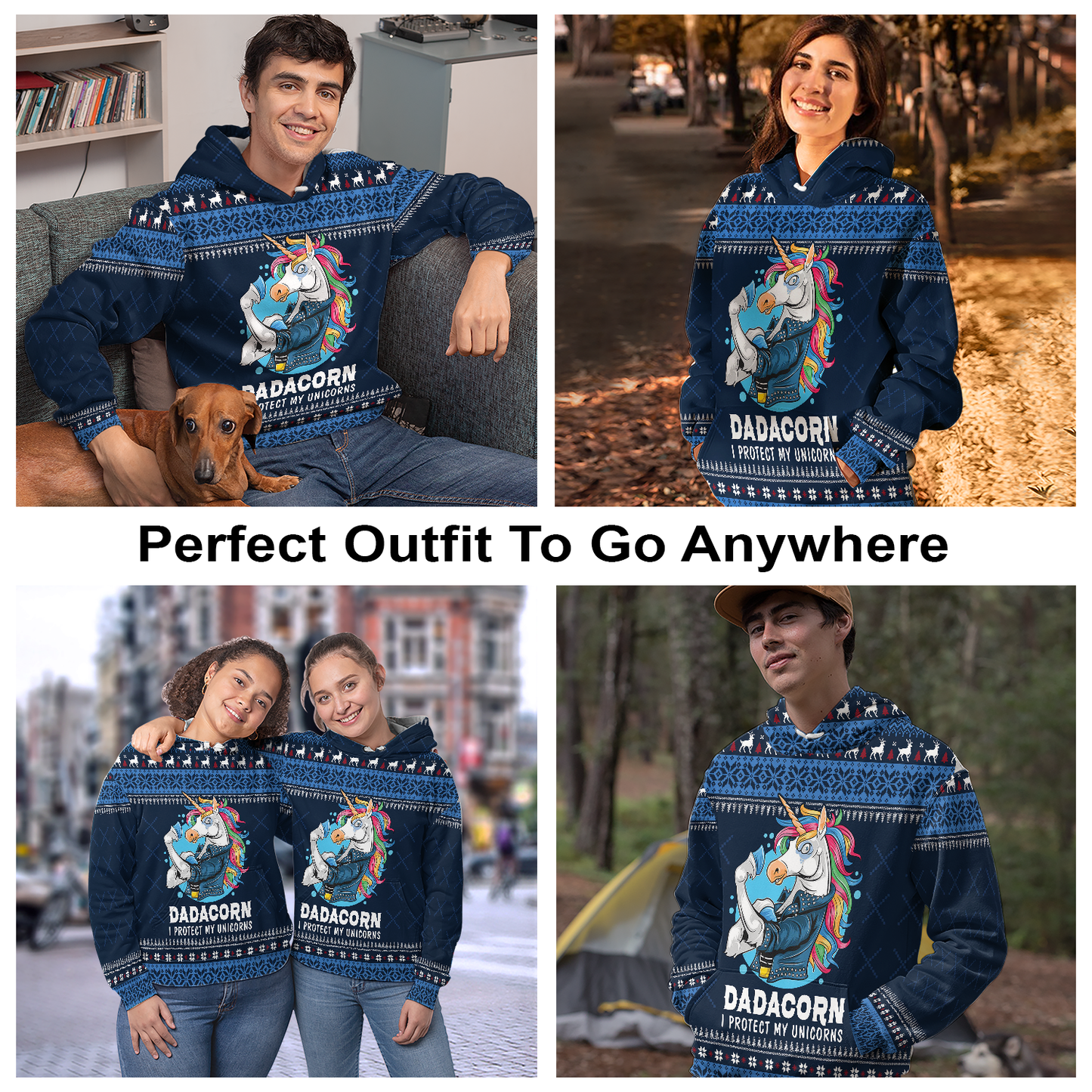 Dadacorn Pullover Premium Hoodie Dadacorn Protector Of My Unicorns, Perfect Outfit For Men And Women On Christmas New Year Autumn Winter