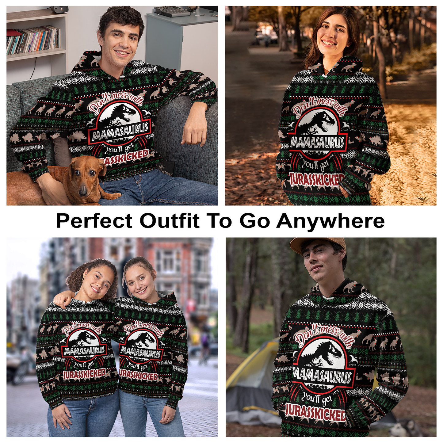 Dinosaur Pullover Premium Hoodie Don't Mess With Mamasaurus, Perfect Outfit For Men And Women On Christmas New Year Autumn Winter