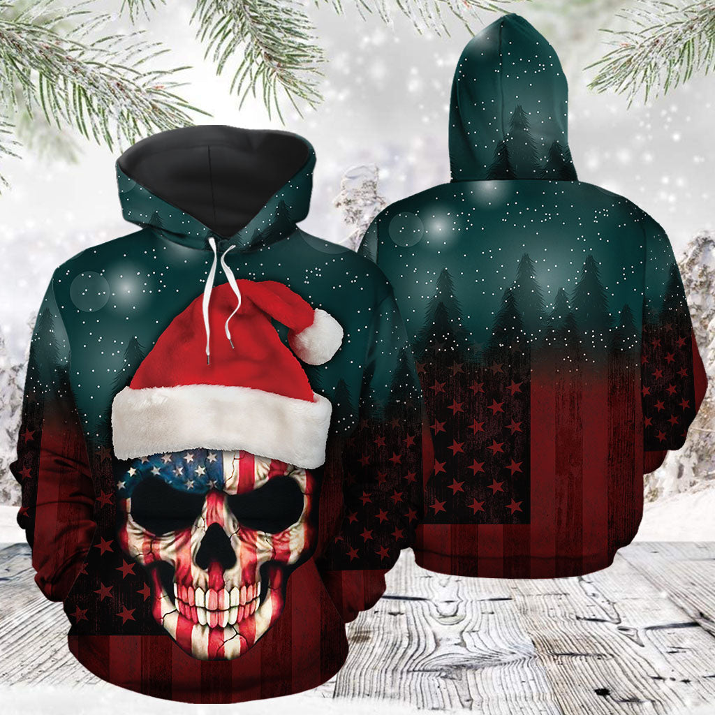 Awesome Skull American Flag Pullover Premium Hoodie, Perfect Outfit For Men And Women On Christmas New Year Autumn Winter