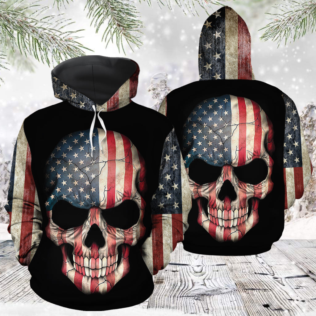 Awesome Skull Flag Pullover Premium Hoodie, Perfect Outfit For Men And Women On Christmas New Year Autumn Winter
