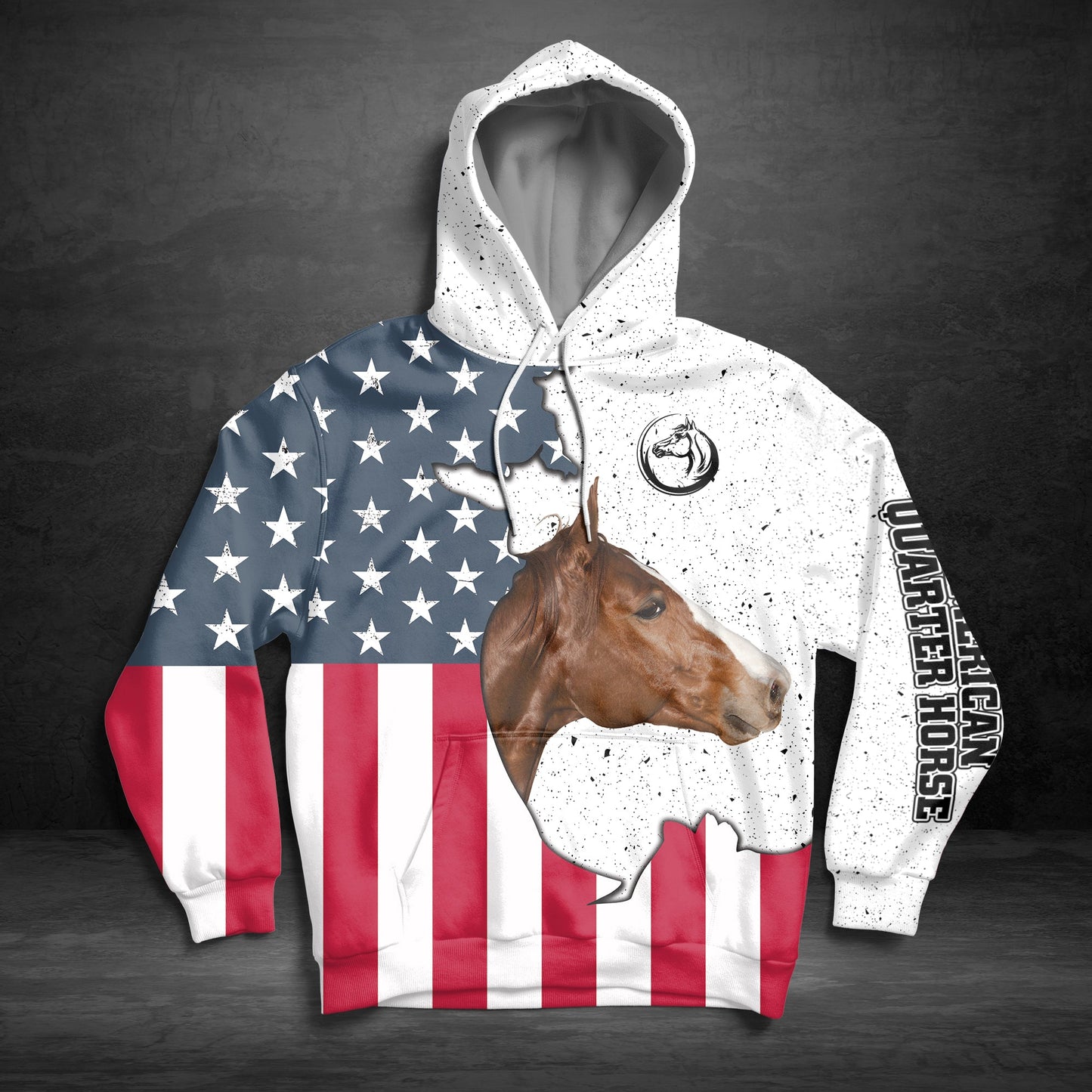 American Quarter Horse American Flag Pullover Premium Hoodie, Perfect Outfit For Men And Women On Christmas New Year Autumn Winter