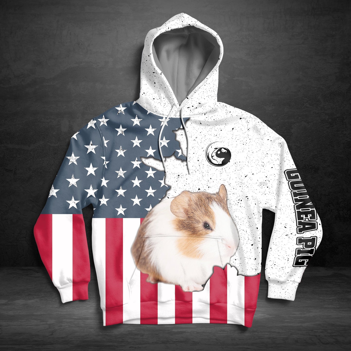 Guinea Pig US Flag Pullover Premium Hoodie, Perfect Outfit For Men And Women On Christmas New Year Autumn Winter