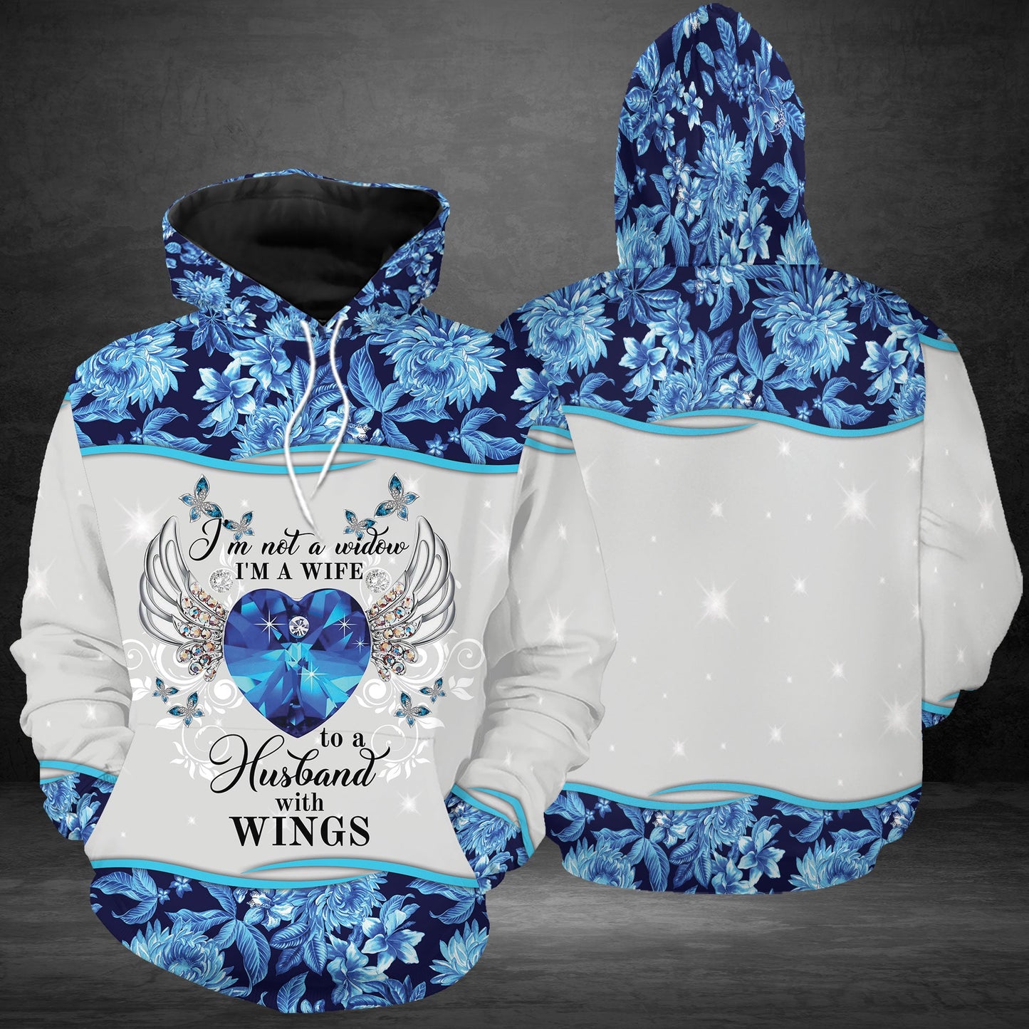 Heart Wings Pullover Premium Hoodie I'm Not A Widow, Perfect Outfit For Men And Women On Christmas New Year Autumn Winter