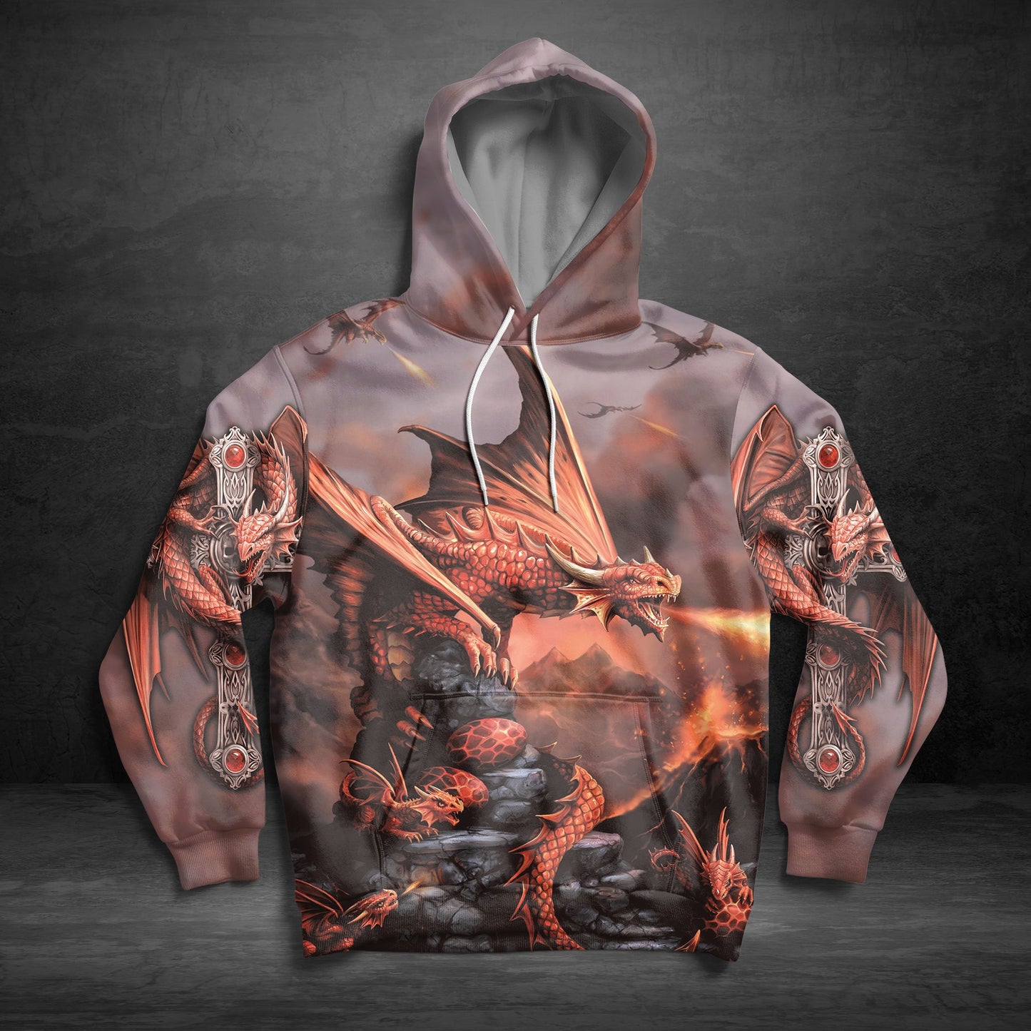 Awesome Fire Dragon Pullover Premium Hoodie, Perfect Outfit For Men And Women On Christmas New Year Autumn Winter