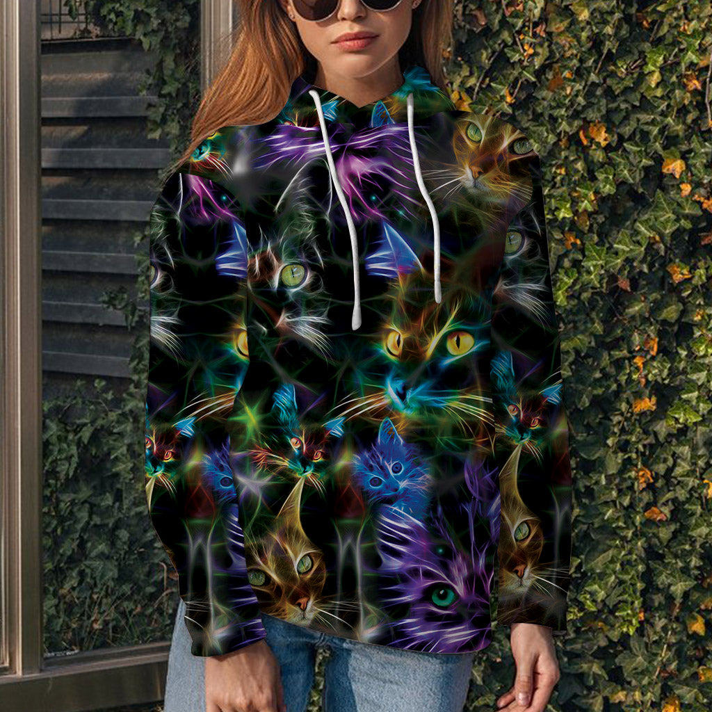Cat Neon Awesome Pullover Premium Hoodie, Perfect Outfit For Men And Women On Christmas New Year Autumn Winter