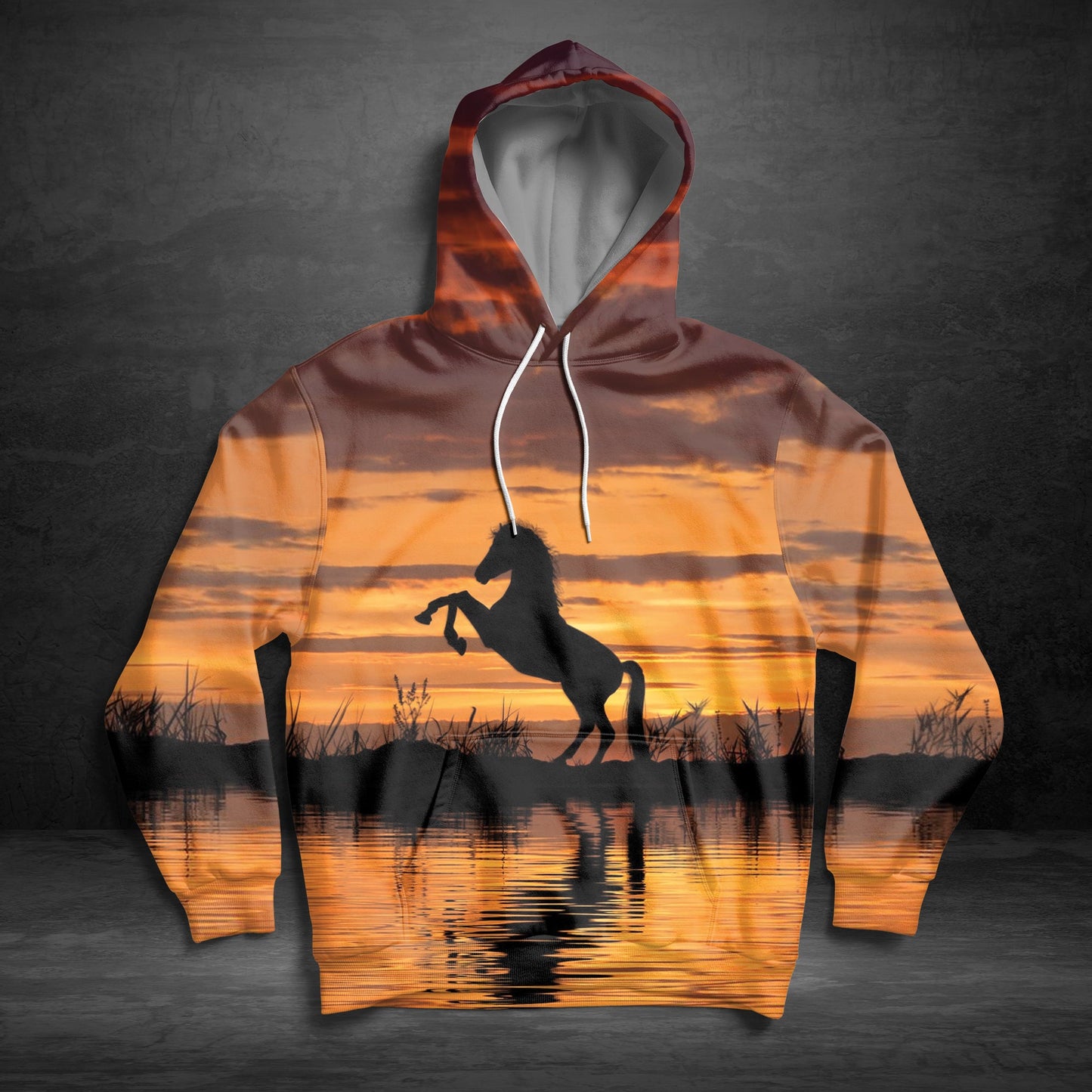 Horse Sunset Pullover Premium Hoodie, Perfect Outfit For Men And Women On Christmas New Year Autumn Winter