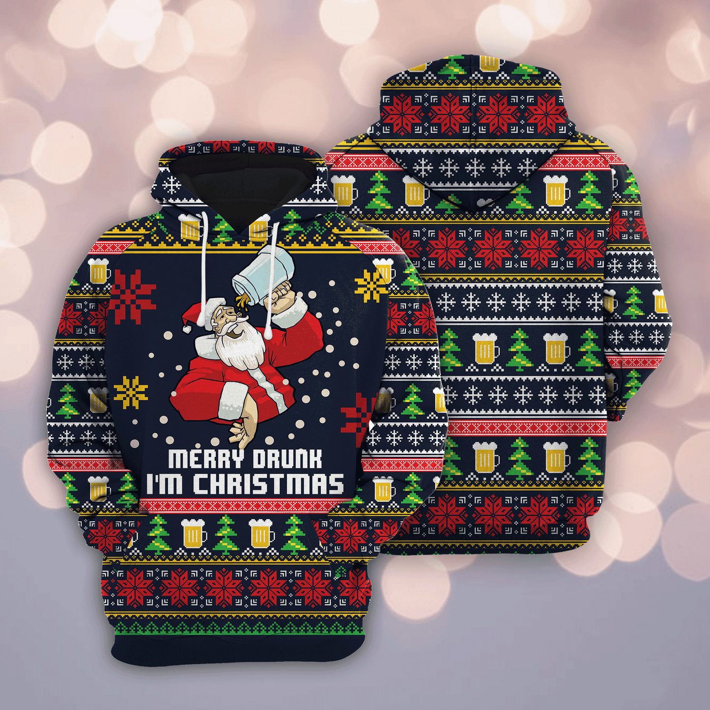 Merry Drunk Im christmas Pullover Premium Hoodie, Perfect Outfit For Men And Women On Christmas New Year Autumn Winter