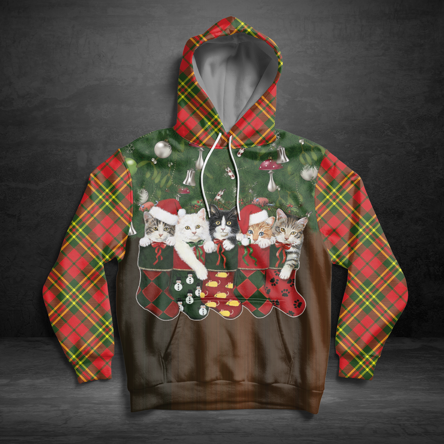 Christmas Cat Group Socks Pullover Premium Hoodie, Perfect Outfit For Men And Women On Christmas New Year Autumn Winter