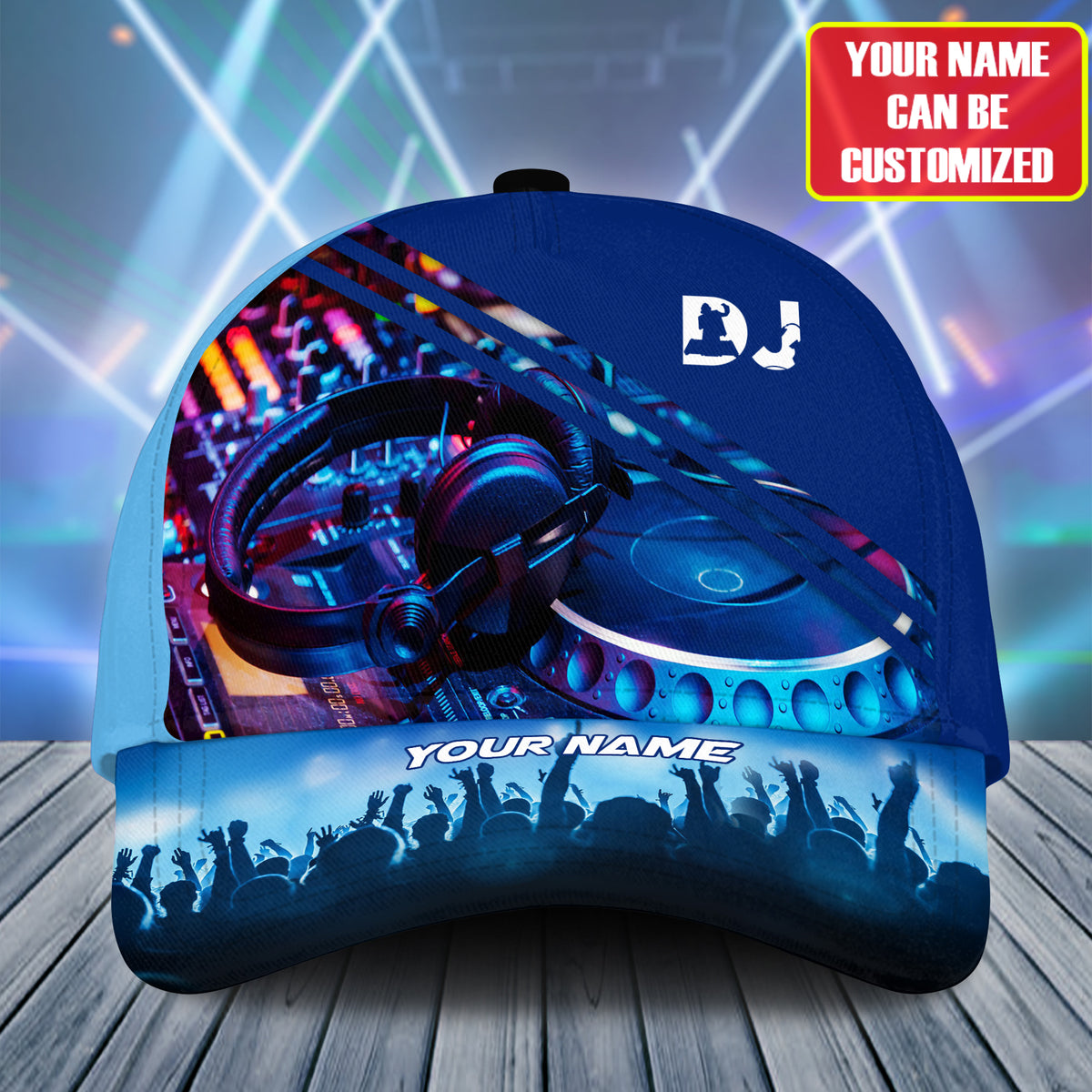 Personalized DJ Classic Cap - Custom Name DJ Cap, BLue DJ Gear Classic Cap - Perfect Disc Jockey Cap for Men & Women