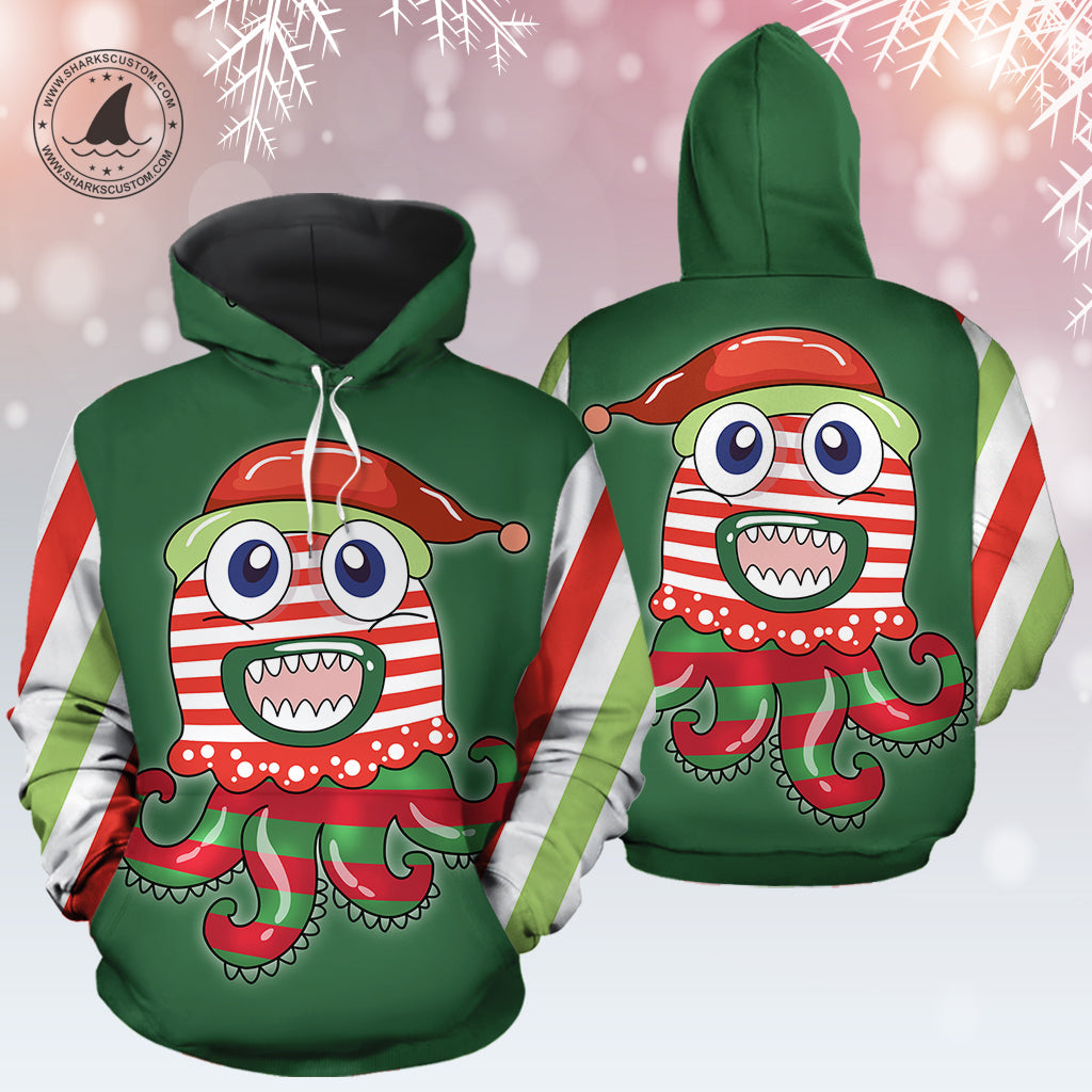 Octopus Cute Christmas Pullover Premium Hoodie, Perfect Outfit For Men And Women On Christmas New Year Autumn Winter