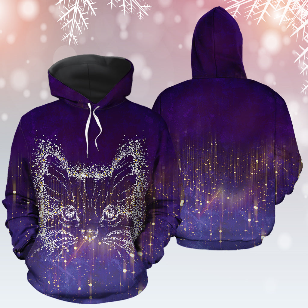 Purple Cat Snowflake Pullover Premium Hoodie, Perfect Outfit For Men And Women On Christmas New Year Autumn Winter