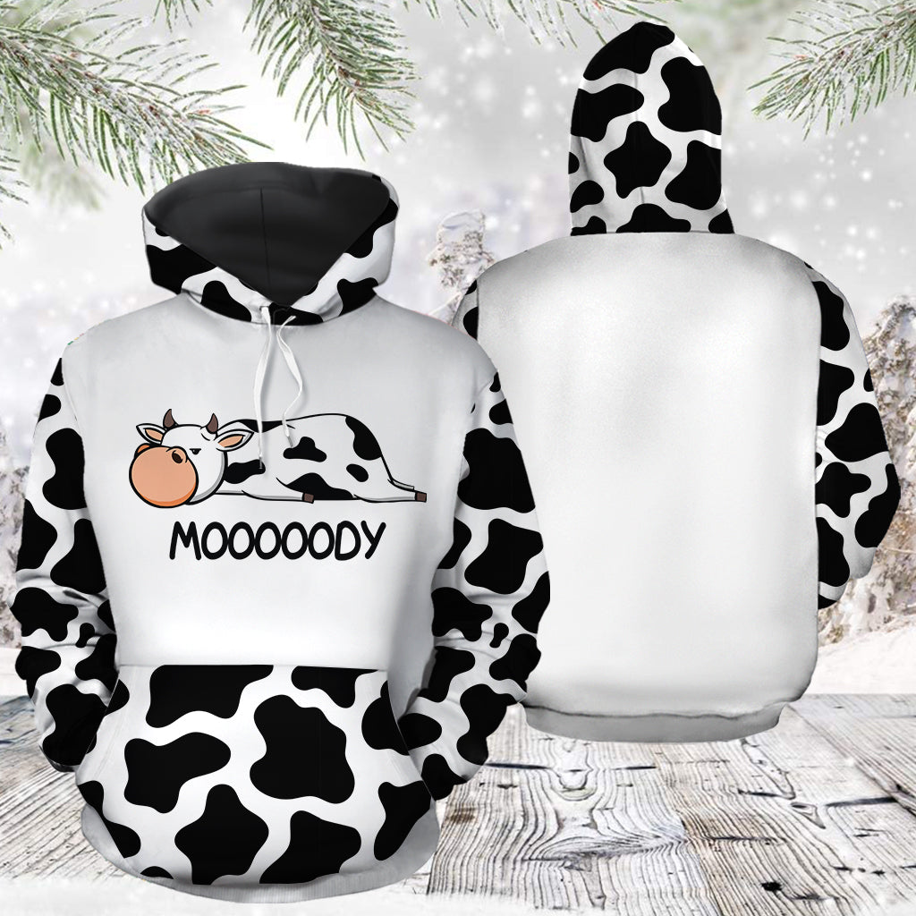 Cute Cow Mooooody Pullover Premium Hoodie, Perfect Outfit For Men And Women On Christmas New Year Autumn Winter