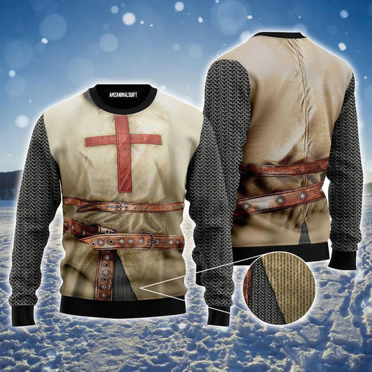 Knights Templar Armor Ugly Christmas Sweater For Men & Women, Perfect Outfit For Christmas New Year Autumn Winter