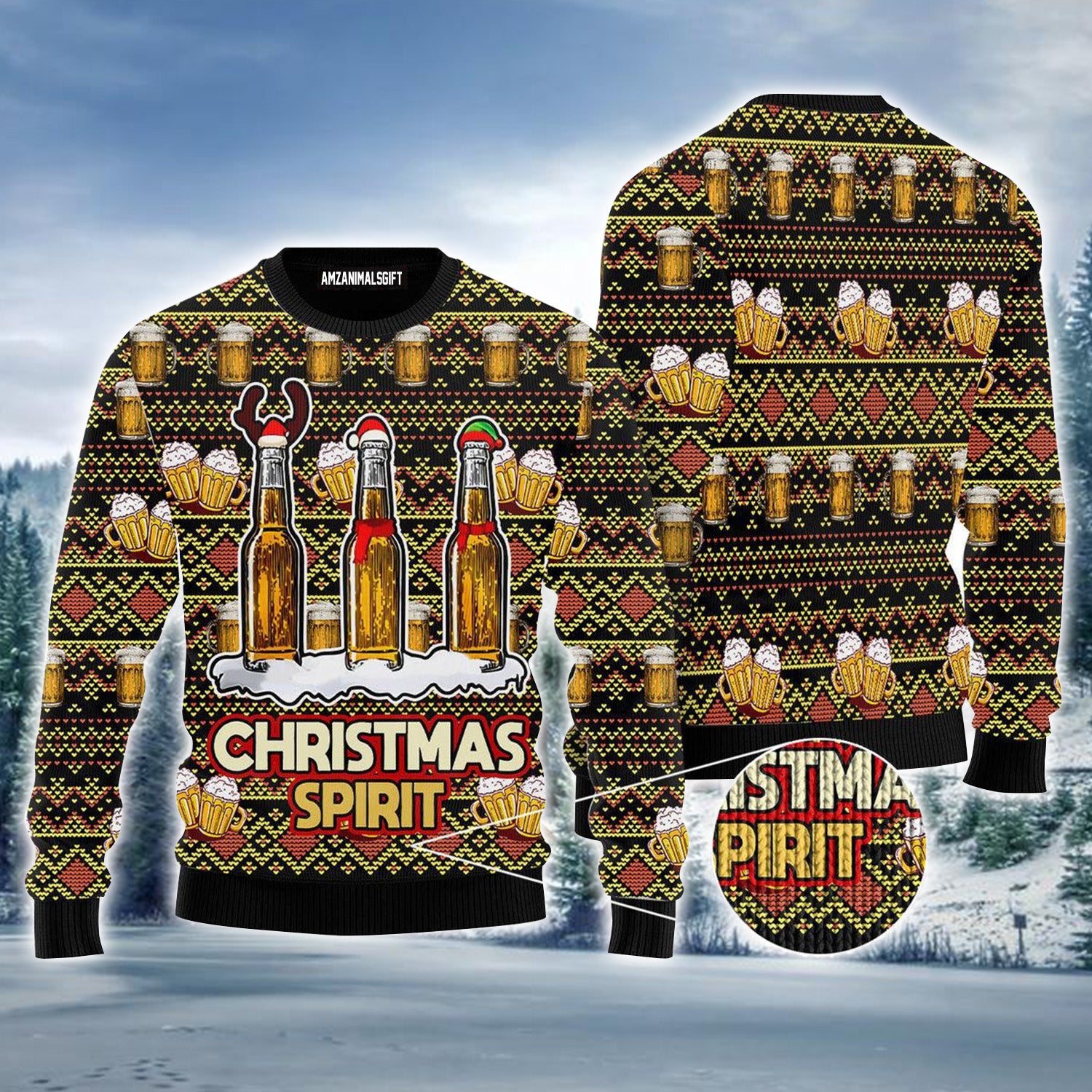 Beer Oktoberfest Christmas Spirit Ugly Sweater For Men & Women, Perfect Outfit For Christmas New Year Autumn Winter